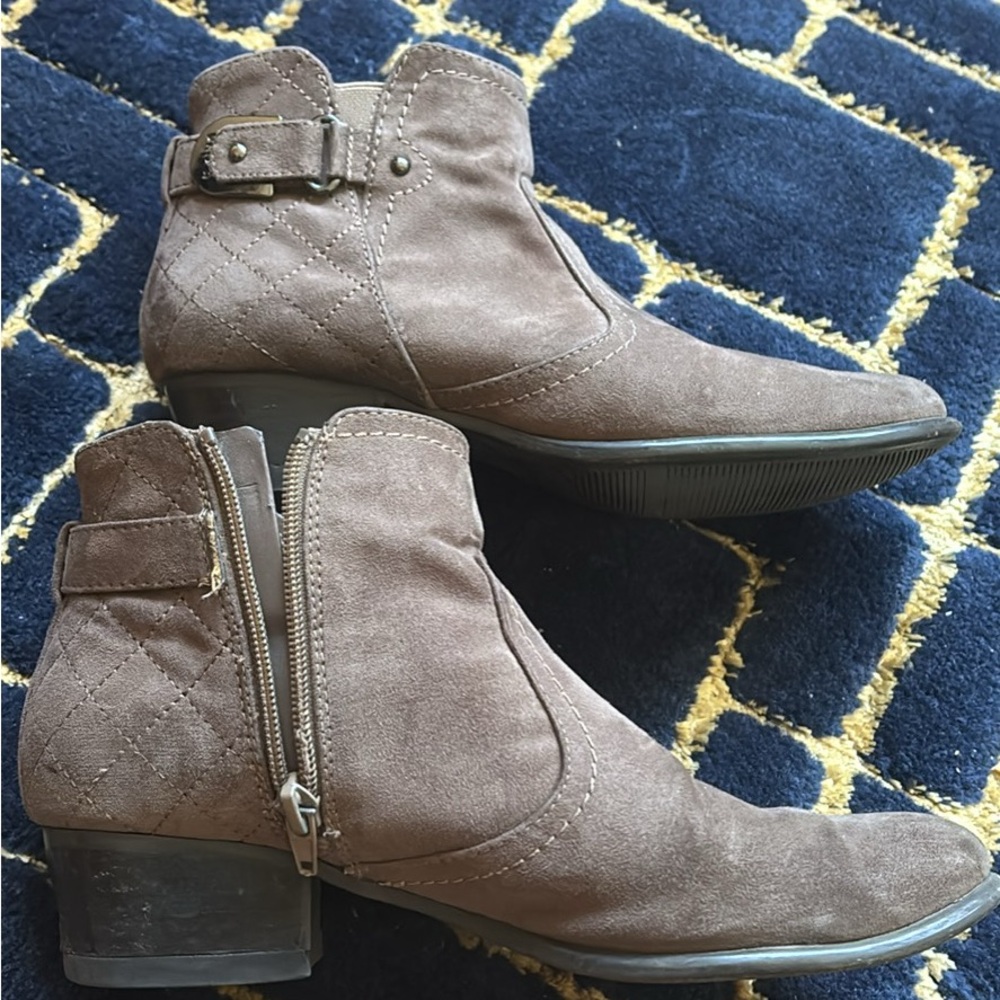 Brown Quilted Ankle Boots
